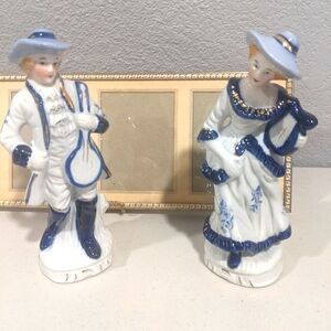 Vintage Colonial Victorian Figurines Couple Wedding Gift Decor Coquette